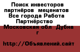 Поиск инвесторов, партнёров, меценатов - Все города Работа » Партнёрство   . Московская обл.,Дубна г.